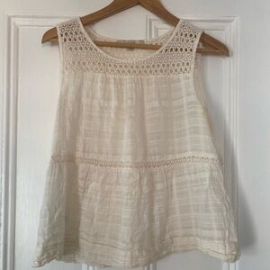LOFT Cream Sleeveless Blouse